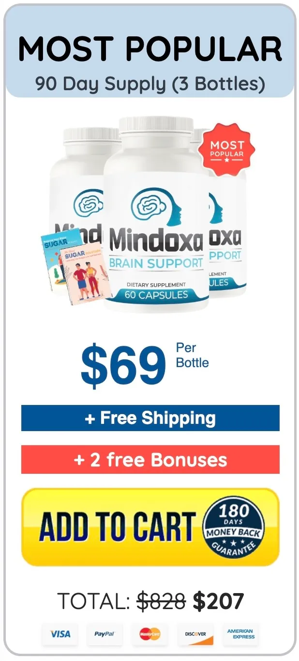 Mindoxa 3 bottle value pack for healthy Brain